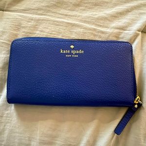 Royal blue Kate Spade zip around long wallet great condition